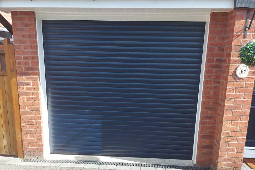 Dark Blue Roller Garage Door